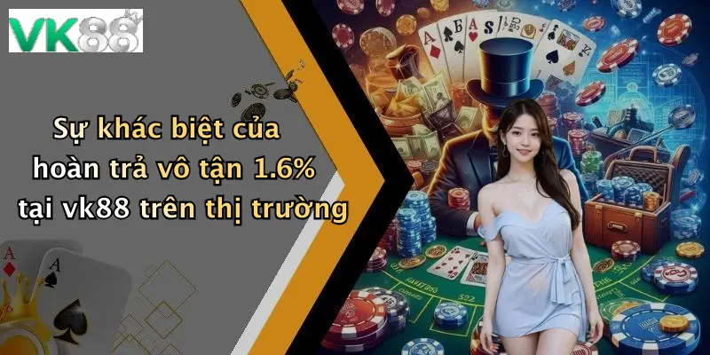 Sự khác biệt của hoàn trả vô tận 1.6% tại vk88 trên thị trường