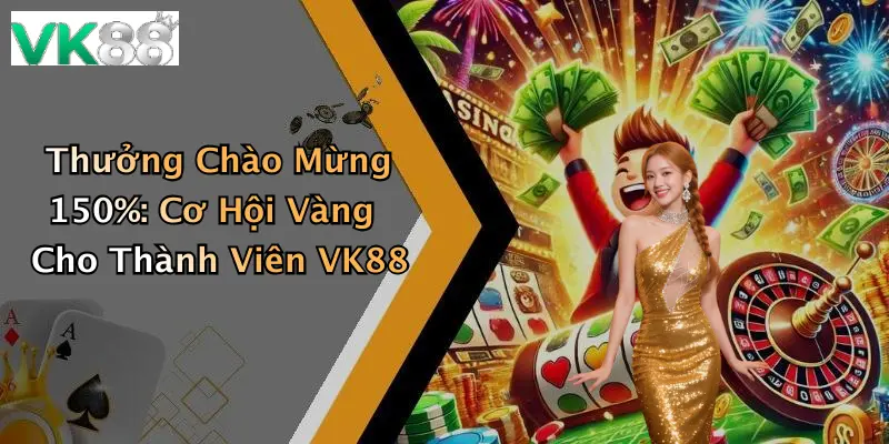 Thưởng Chào Mừng 150%: Cơ Hội Vàng Cho Thành Viên VK88